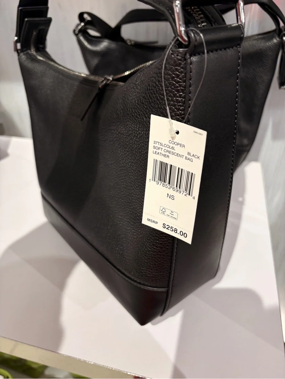 Michael Kors Black Pebbled & Smooth Leather Messenger new